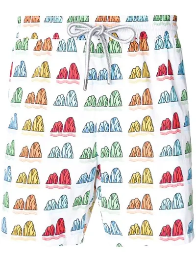 Shop Capricode Faraglioni Print Swim Shorts In Multicolour