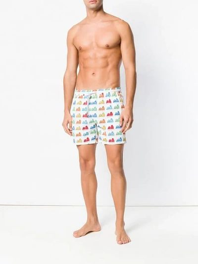 Shop Capricode Faraglioni Print Swim Shorts In Multicolour