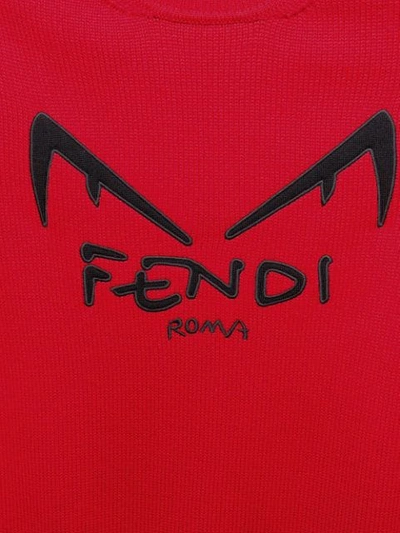 Shop Fendi Diabolic Eyes Jumper In Red