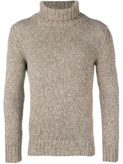 Shop Zanone Turtleneck Sweater In Neutrals