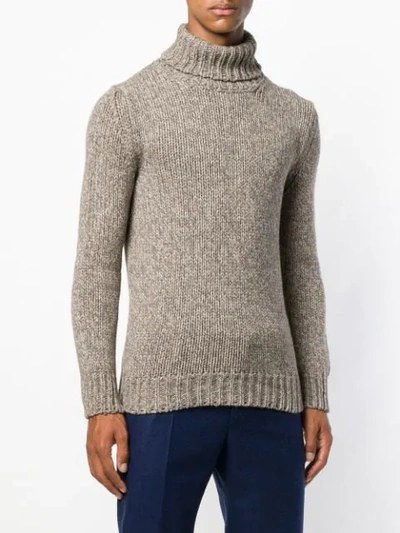 Shop Zanone Turtleneck Sweater In Neutrals
