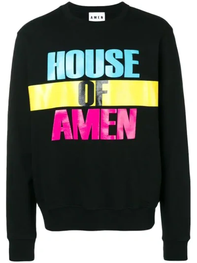 Shop Amen House Of  Print Sweatshirt - Black