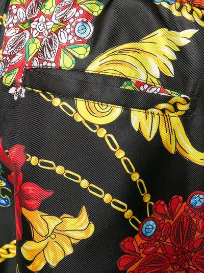 VERSACE BAROQUE PRINT SHORTS - 黑色