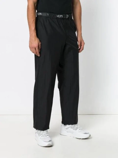 Shop Valentino Elasticated Waist Trousers In Black