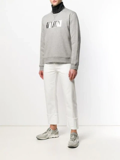 Shop Valentino Vltn Sweatshirt In Grey