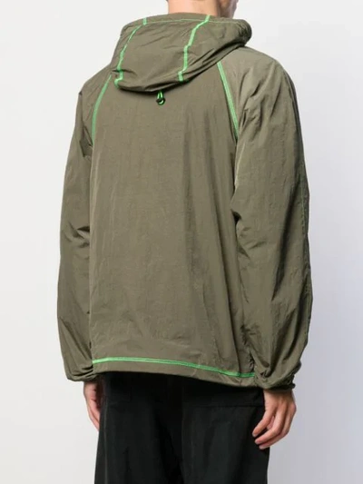 Shop John Elliott Zipped Hooded Jacket In Green