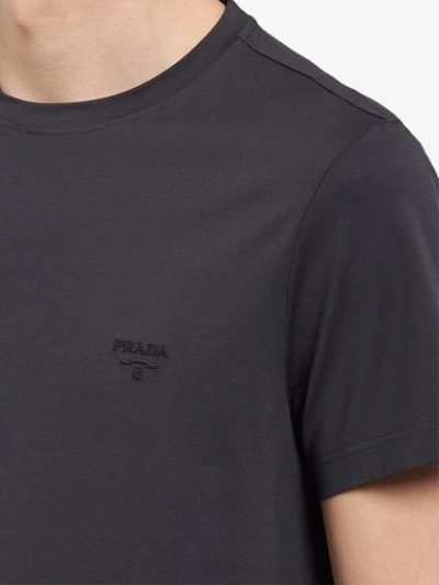 Shop Prada Crew Neck T-shirt - Grey