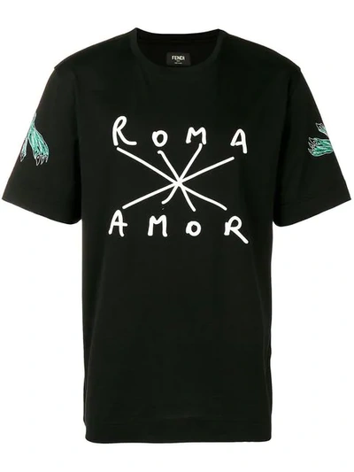 Shop Fendi Roma Amor T In Black