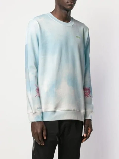 Shop 032c Tie-dye Print Sweatshirt In Blue