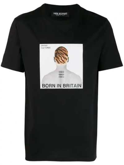 Shop Neil Barrett 'born In Britain' T-shirt In Black