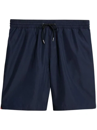Shop Burberry Drawstring Swim Shorts In Blue