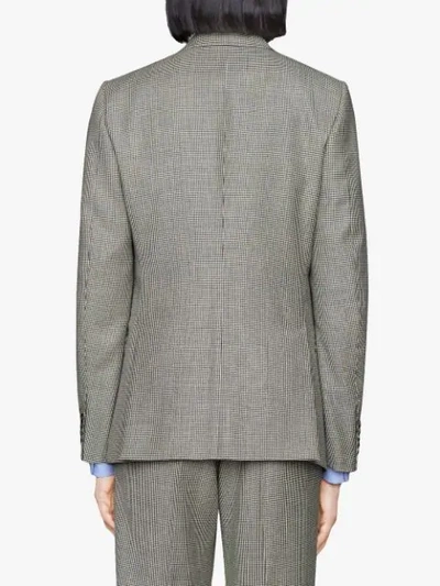 Shop Gucci Houndstooth Wool Jacket In Grey