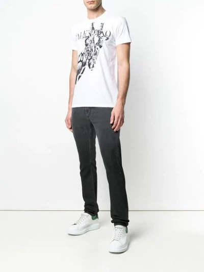 Shop Valentino Giraffe-print T-shirt In White