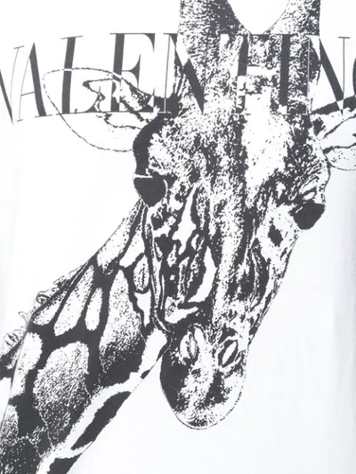 Shop Valentino Giraffe-print T-shirt In White