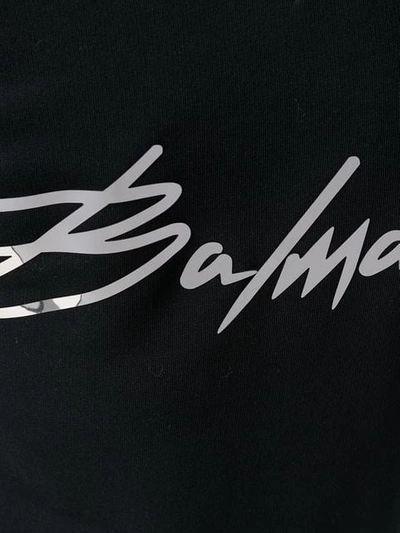 Shop Balmain Foiled Signature Logo Sweatshirt In Black