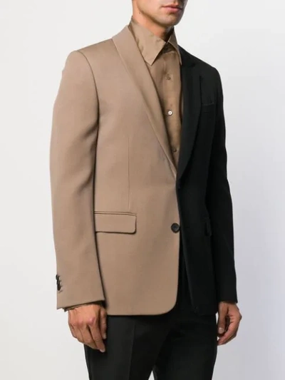 Shop Fendi Two-tone Slim-fit Jacket In Black