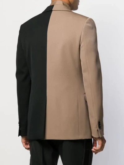 Shop Fendi Two-tone Slim-fit Jacket In Black