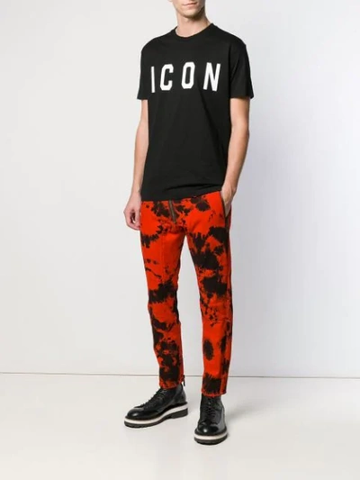 Shop Dsquared2 Icon Print T-shirt In Black