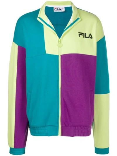 Shop Fila Magic Line Zipped Sweatshirt In Blue