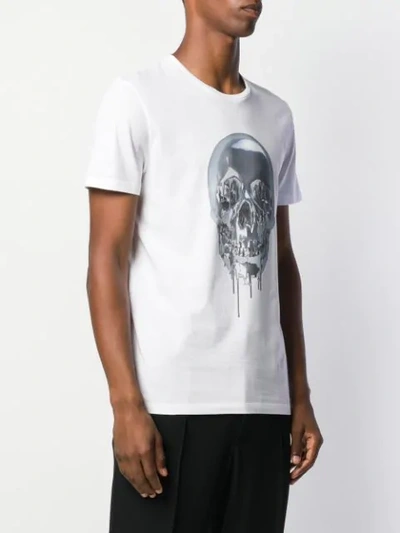 Shop Alexander Mcqueen Metallic Skull Print T-shirt In White