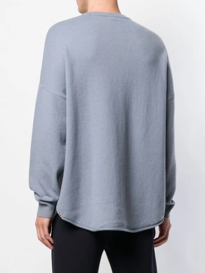 Shop Extreme Cashmere Long-sleeve Fitted Sweater In Grey