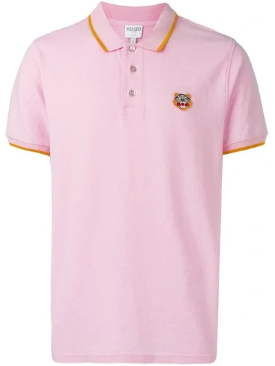 KENZO TIGER FITTED POLO SHIRT - 粉色