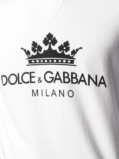 Shop Dolce & Gabbana Contrast Logo Sweatshirt In White