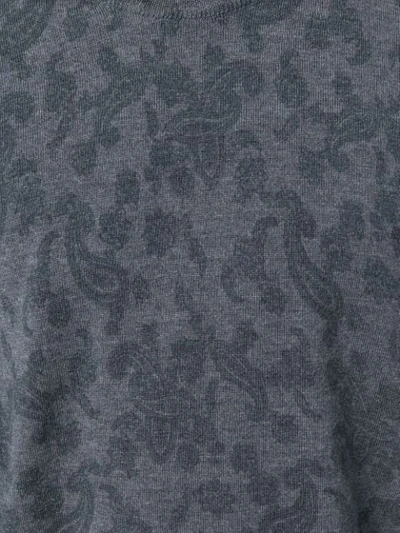 Shop Etro Paisley Print Knitted Sweater In Grey