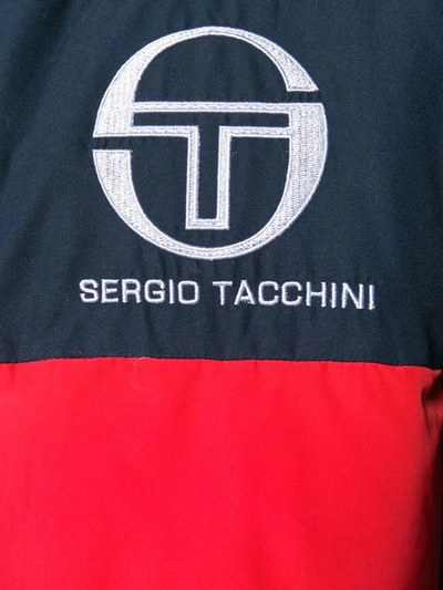 Shop Sergio Tacchini Colour Block Bomber Jacket In Blue