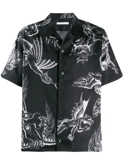 Shop Givenchy Dragon Print Shirt In 001 Black