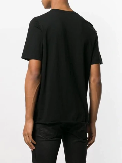 Shop Saint Laurent Animal-print Logo T-shirt In Black