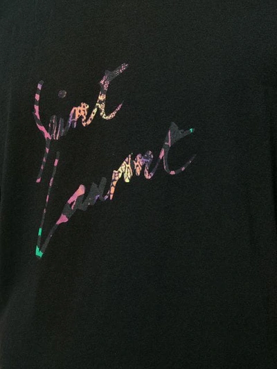 SAINT LAURENT 动物纹印花T恤 - 黑色