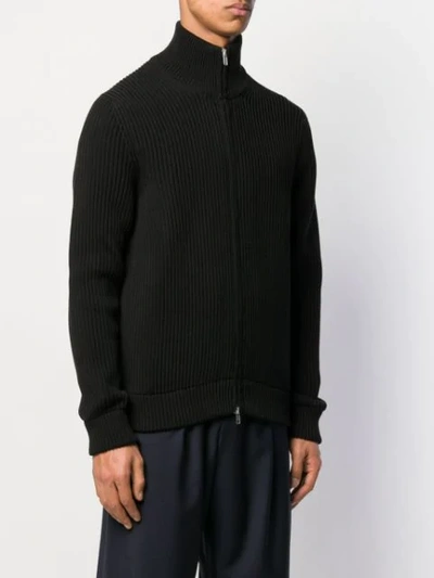 MAISON MARGIELA RIBBED KNIT CARDIGAN - 黑色