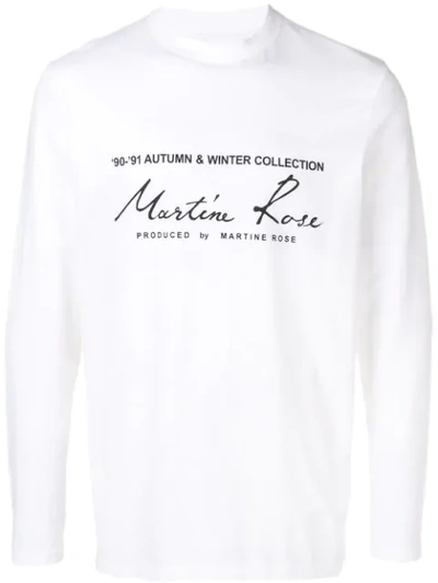 Shop Martine Rose Logo Print Sweatshirt In Wht White