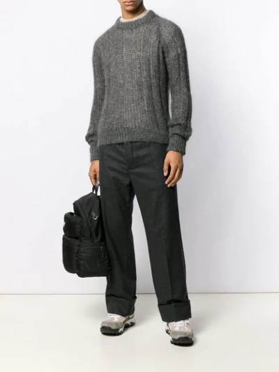 Shop Prada Knit Sweater In Grey