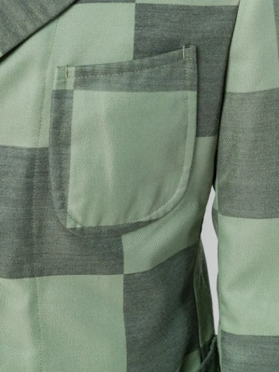 Pre-owned Comme Des Garçons Checkboard Buttoned Jacket In Green