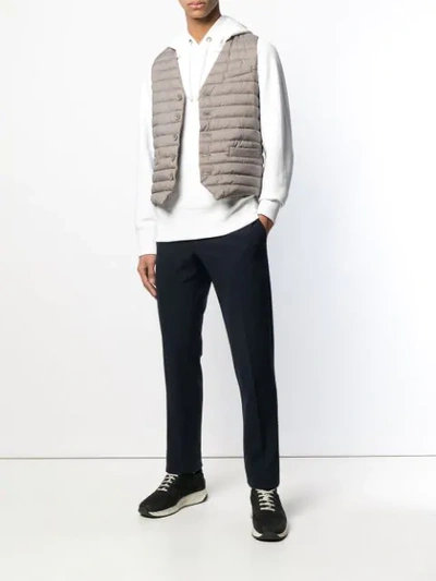 Shop Herno Quilted Gilet In Grey