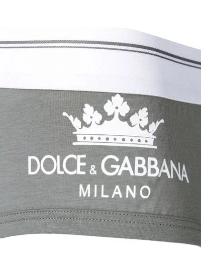 Shop Dolce & Gabbana Logo Briefs In Grey