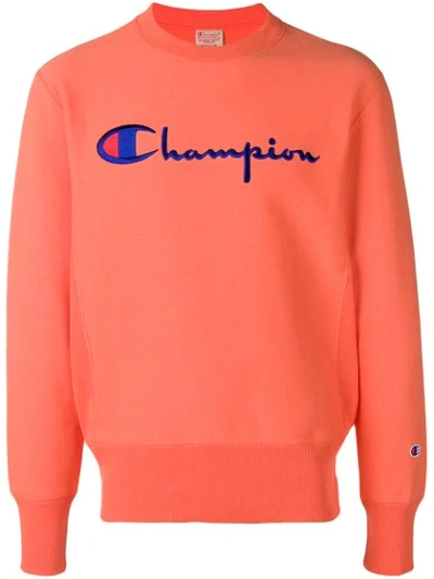 Shop Champion Logo Embroidered Sweatshirt - Yellow