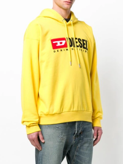 Shop Diesel Felpa Hoody - Yellow