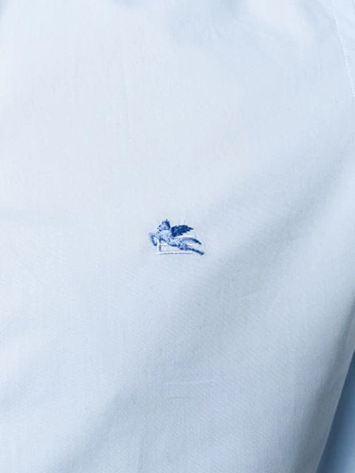 Shop Etro Embroidered Logo Shirt In Blue
