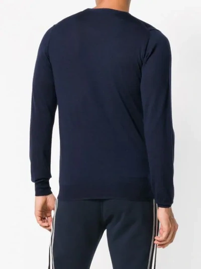 Shop Paolo Pecora Long-sleeve Fitted Sweater - Blue