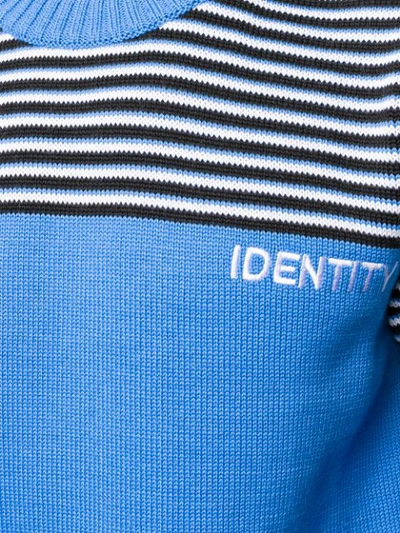 Shop Msgm Identity Knit Sweater - Blue