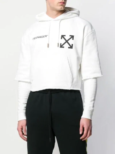 Off-white Flamed Bart Simpson Raw Edge Hoodie In White | ModeSens