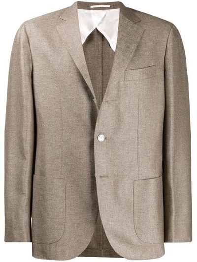 Shop Barba Classic Suit Jacket In Neutrals