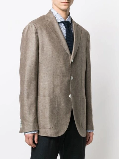 Shop Barba Classic Suit Jacket In Neutrals