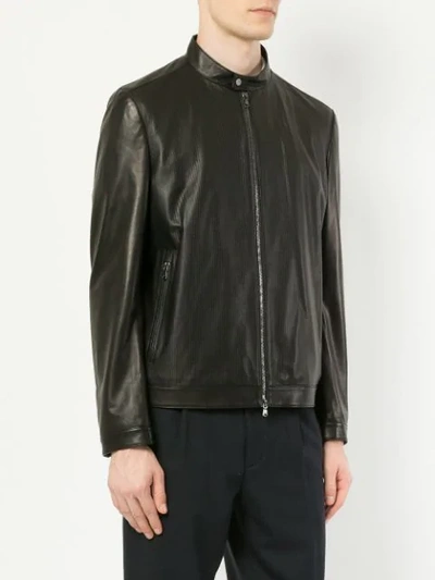 Shop D'urban Flight Leather Jacket In Black