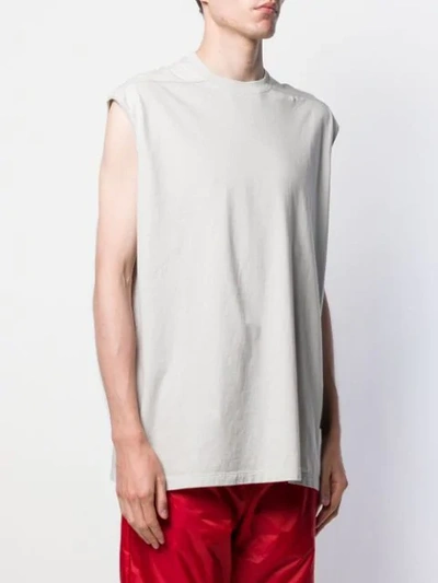 RICK OWENS OVERSIZED TANK TOP - 灰色