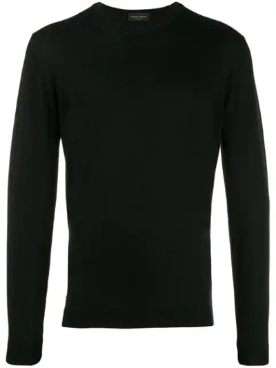 Roberto Collina Long-sleeve Fitted Sweater In Black
