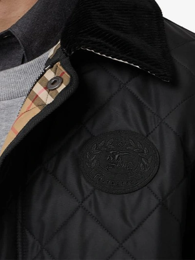 Shop Burberry Diamond Quilted Thermoregulated Barn Jacket In Black